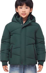 Rokka&Rolla Kids' Cozy Grid Puffer Jacket