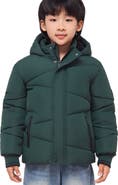 Rokka&Rolla Kids' Cozy Grid Puffer Jacket