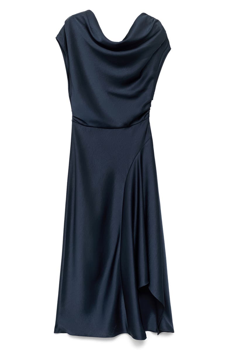 MANGO Asymmetric One-Shoulder Midi Dress, Main, color, Night Blue