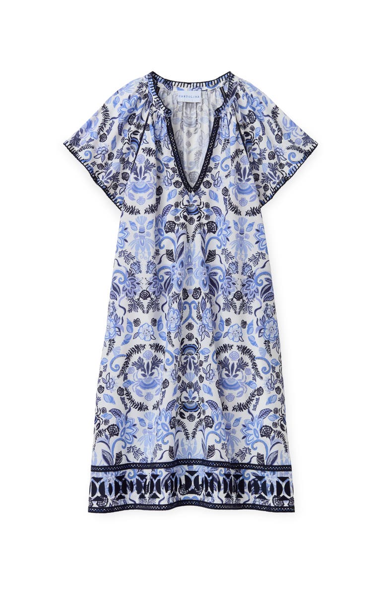 Cartolina Harper Printed Mini Dress, Main, color, Mariners Bloom