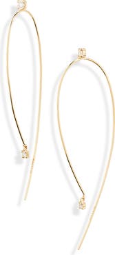 LANA 14K Gold Diamond Wire Hoop Earrings