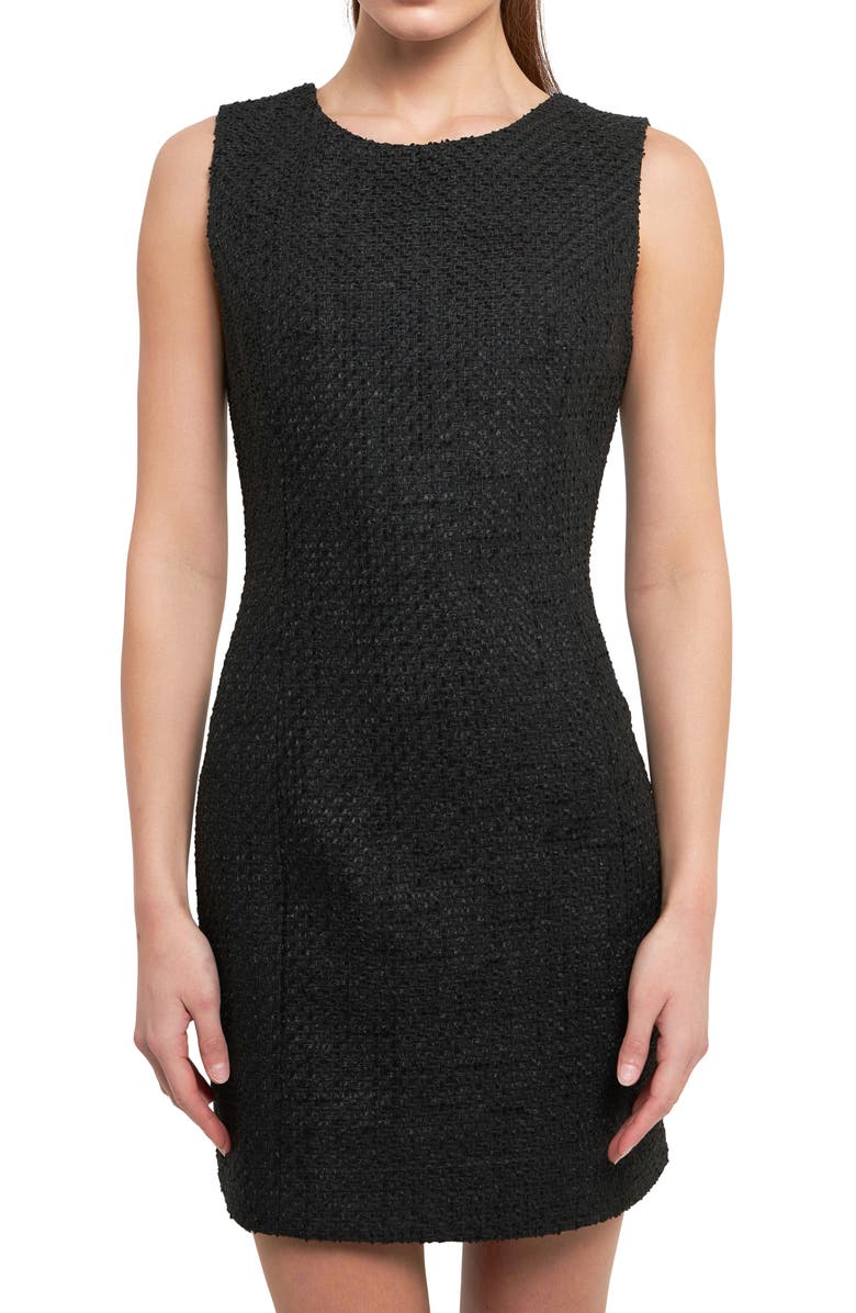 Endless Rose Sleeveless Tweed Dress, Alternate, color, Black