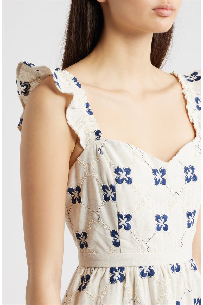 Floral Embroidered Sundress, Alternate, color, NAVY MULTI