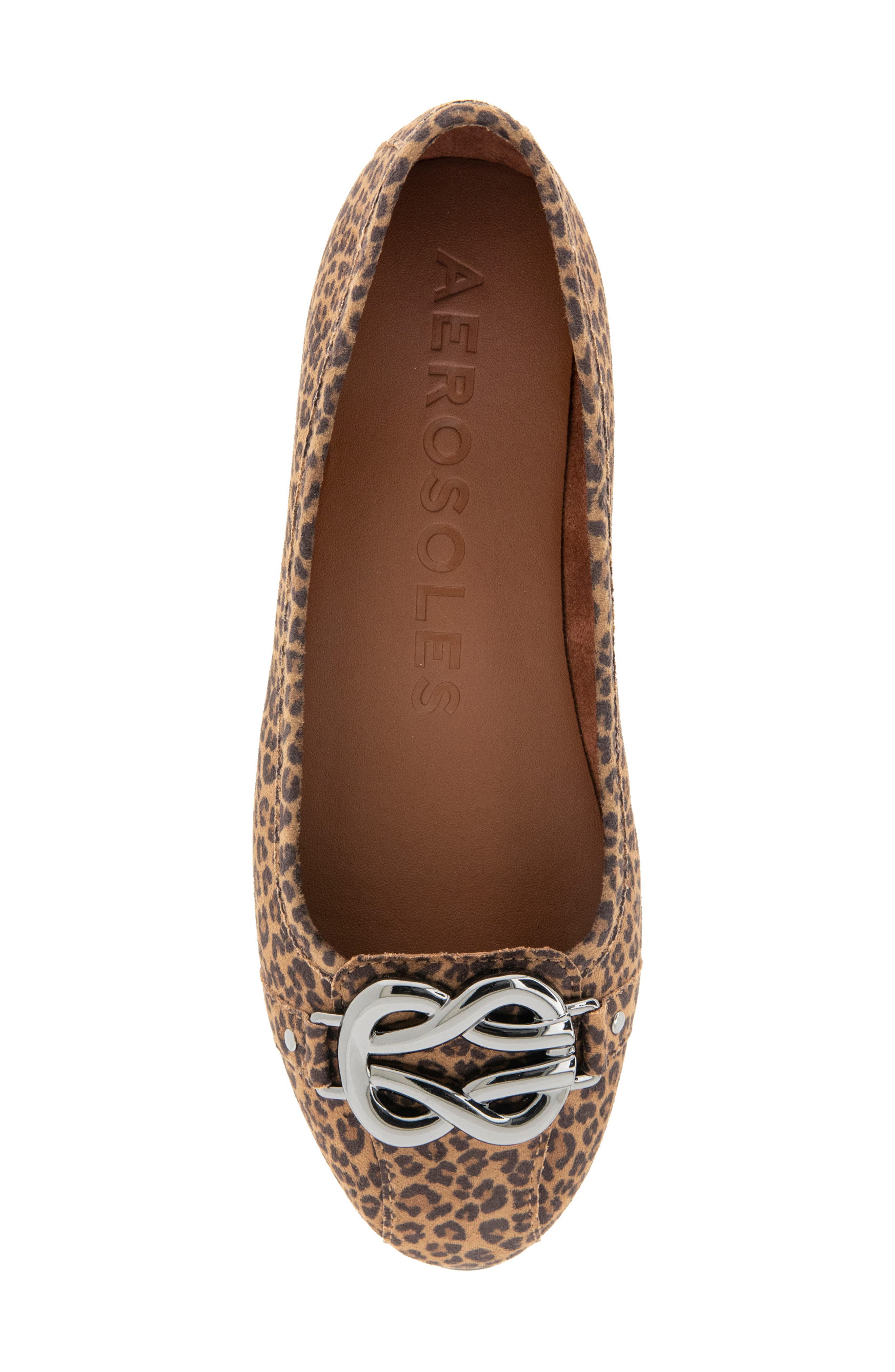 Aerosoles Big Bet Ballet Flat, Alternate, color, Tan Faux Leopard Suede