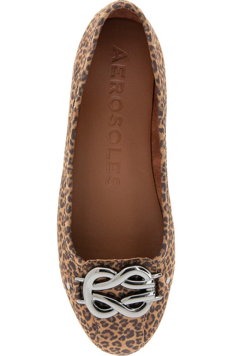 Aerosoles Big Bet Ballet Flat, Alternate, color, Tan Faux Leopard Suede