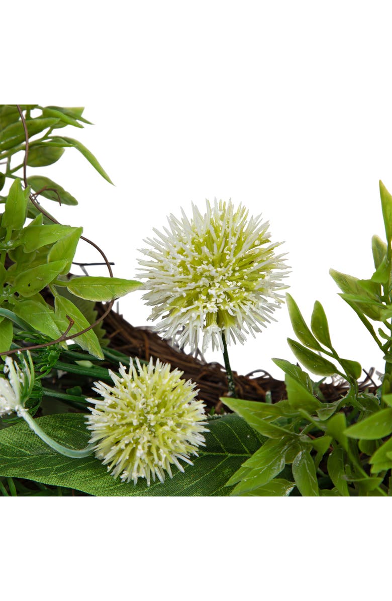 Northlight Americana Buttonbush and Carnation Floral Patriotic Wreath - 24", Alternate, color, Red