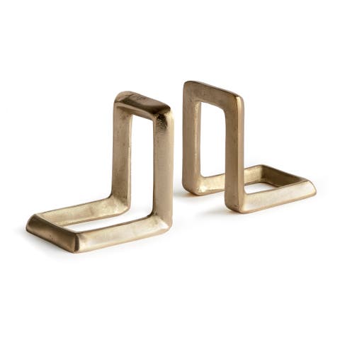Strofi Decorative Gold Finish Premium Quality Bookends, Set of 2