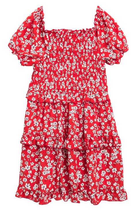 Kids' Floral Ruffle Tiered Sundress (Big Kid)