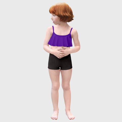 Girls UPF 50+ Flounce Bikini Top (Toddler, Little Kid & Big Kid)