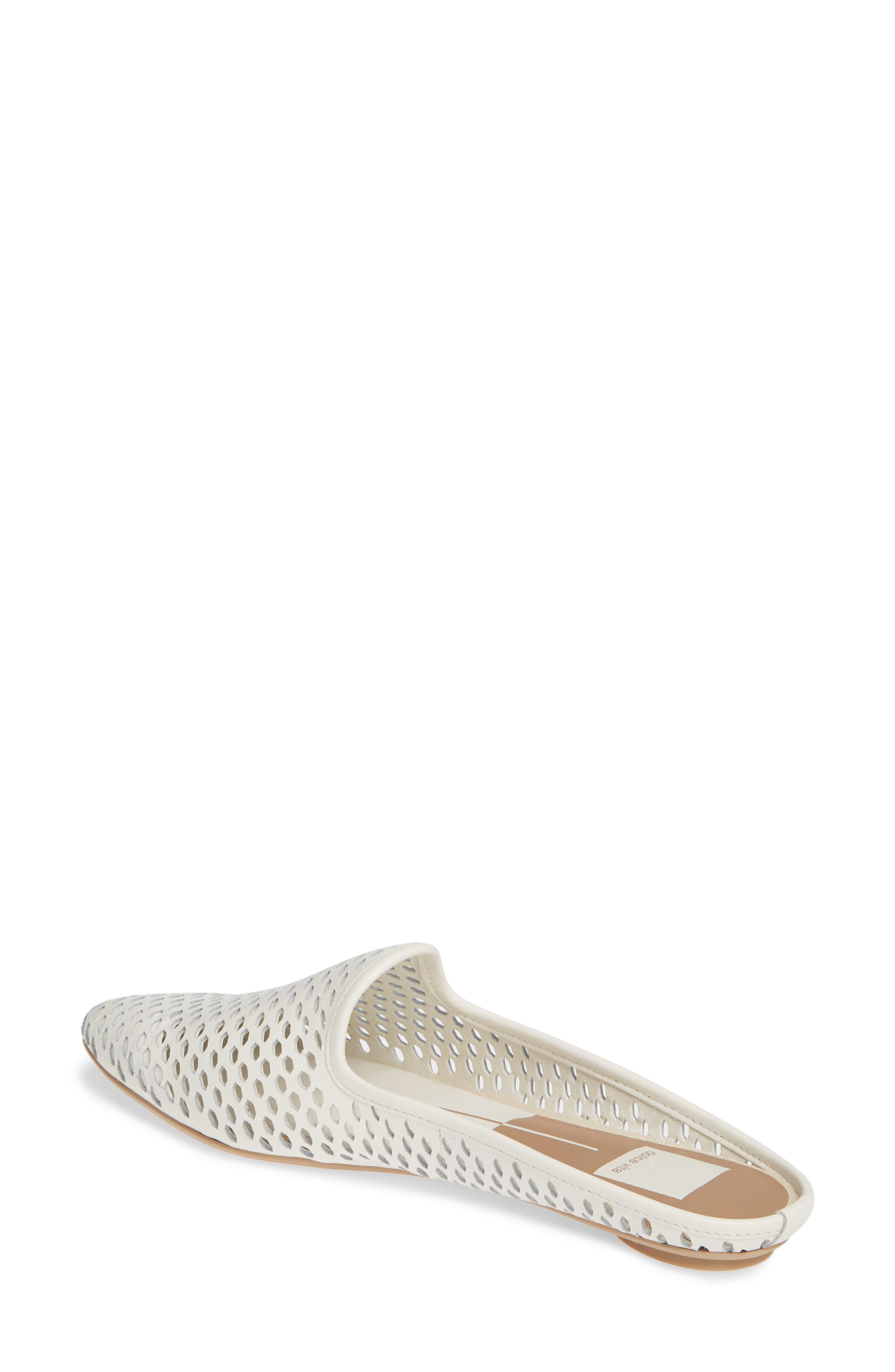 Grant Perforated Loafer Mule, Alternate, color, WHITE LEATHER