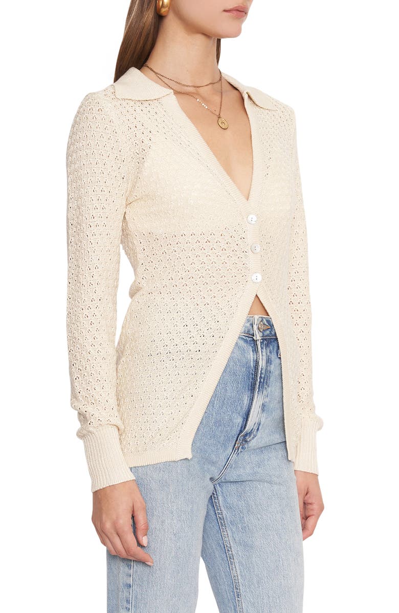 4SI3NNA Millie Pointelle Cardigan, Alternate, color, Natural