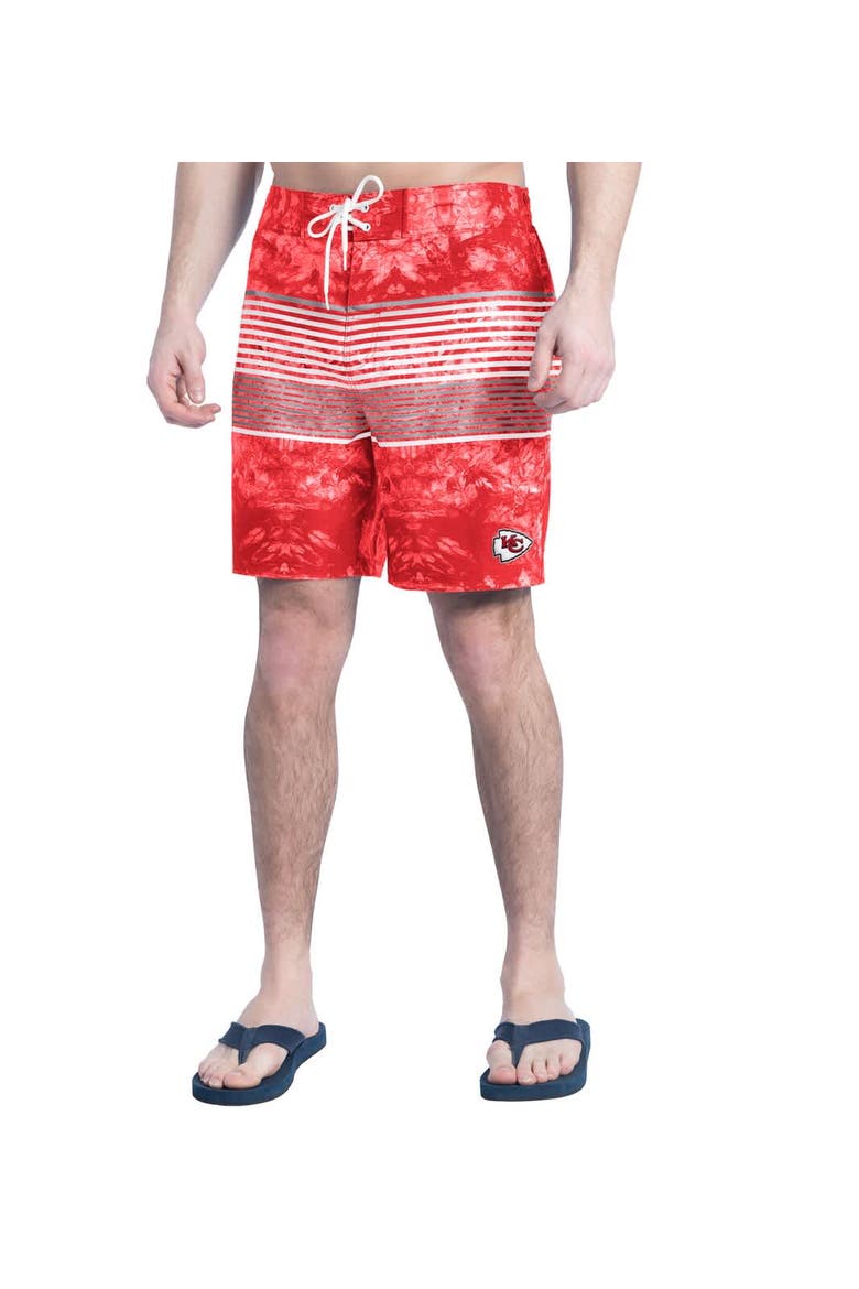 Men's G-III Sports by Carl Banks  Red/Gray Kansas City Chiefs Horizon Volley Swim Shorts, Main, color, Red