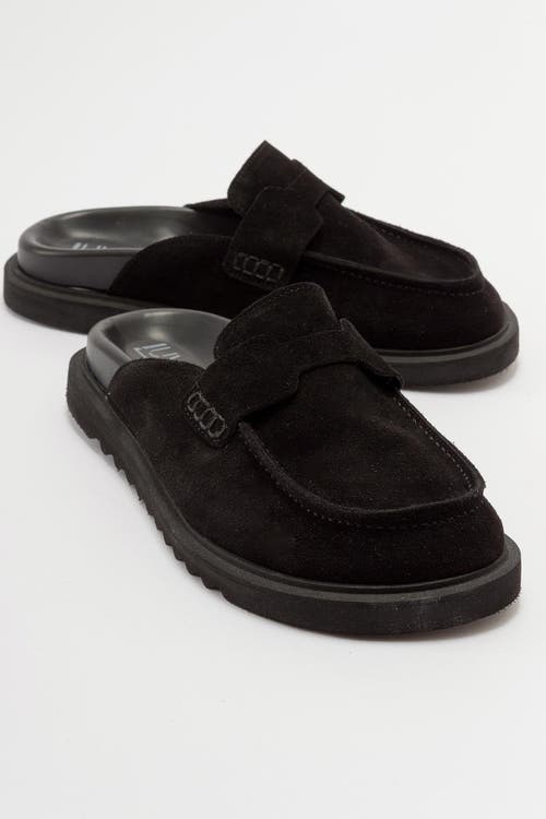 Forever & Always Shoes Laven Suede Leather Clogs In Black Suede Leather