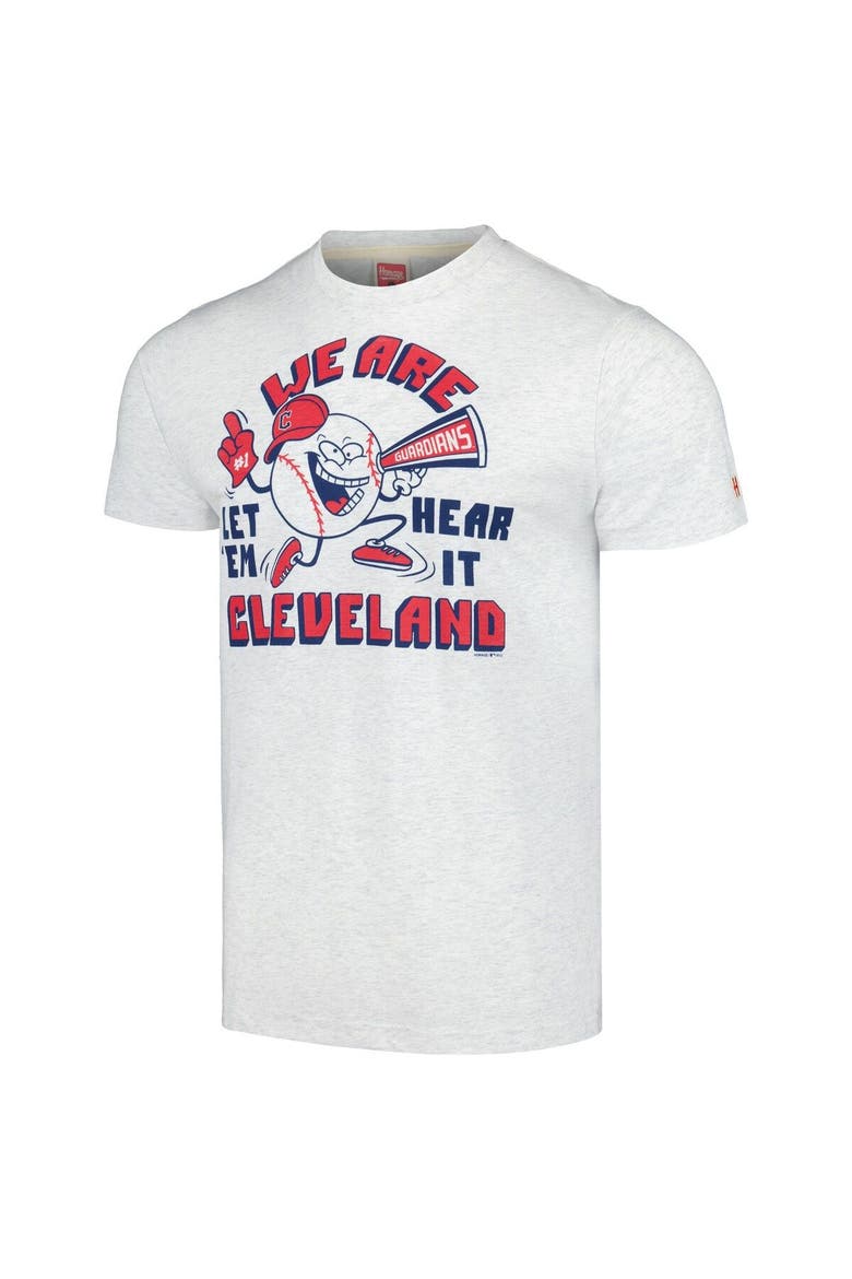 Men's Homage Gray Cleveland Guardians Doodle Collection We Are Cleveland Tri-Blend T-Shirt, Alternate, color, Gray