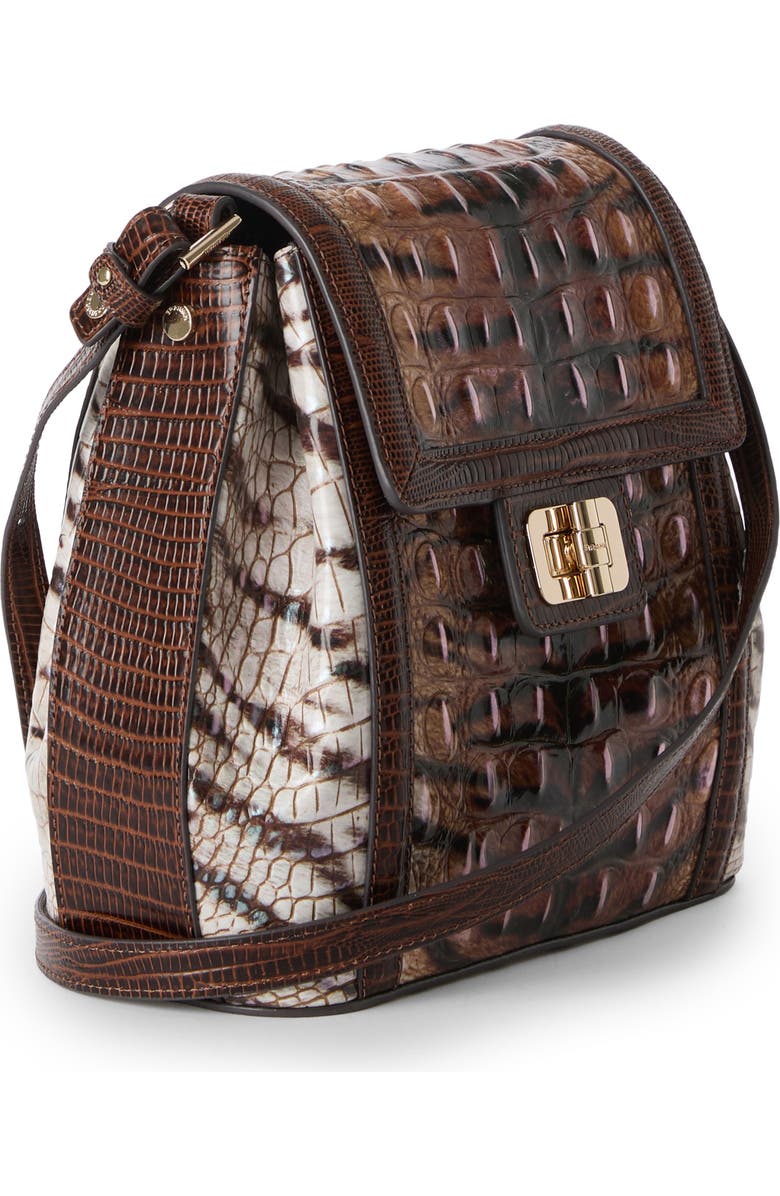 Brahmin Margo Croc Embossed Leather Crossbody Bag, Alternate, color,