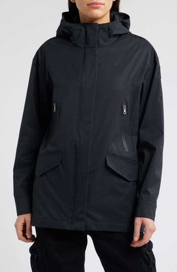 Parajumpers Carmela Water Repellent Hooded Raincoat In Black