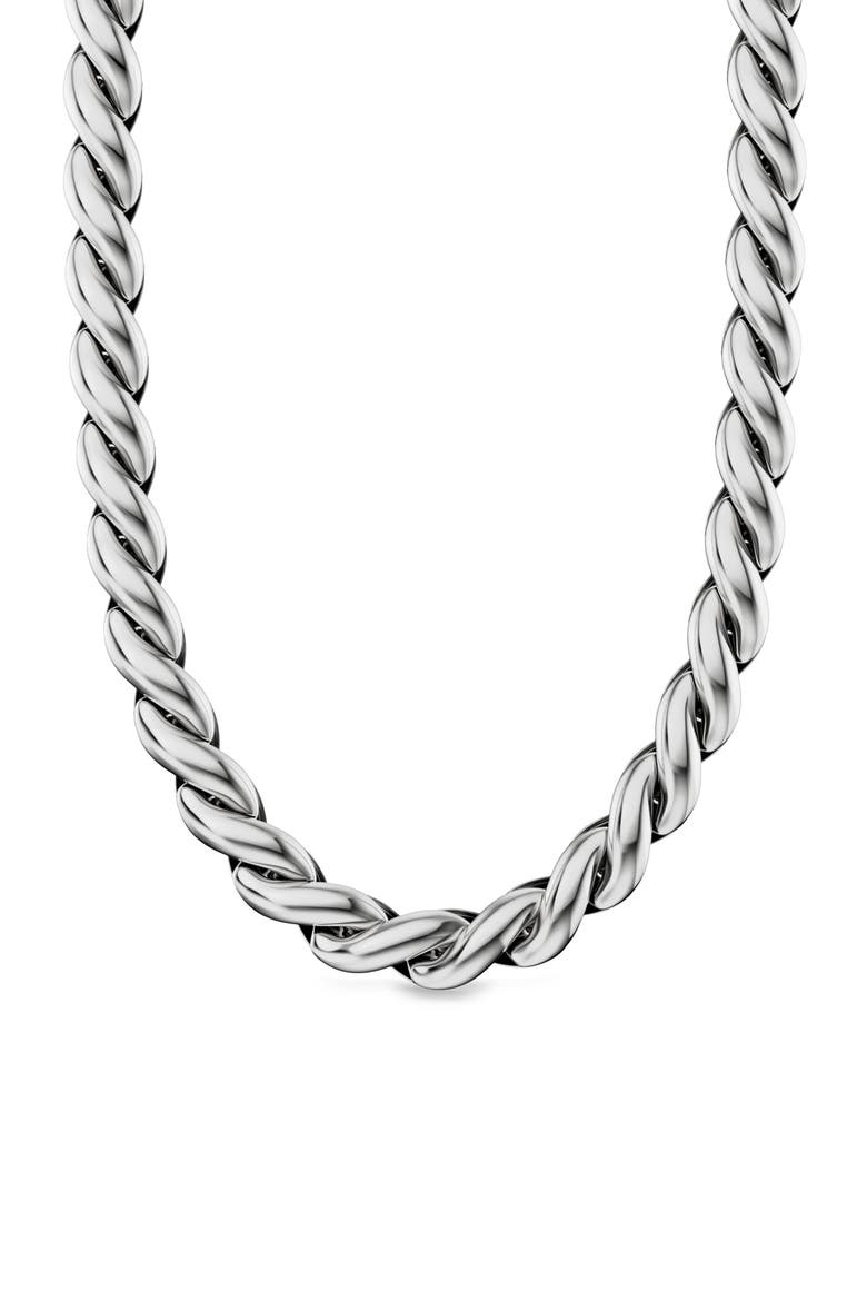 Sculpted Cable Chain Necklace, Main, color, SILVER