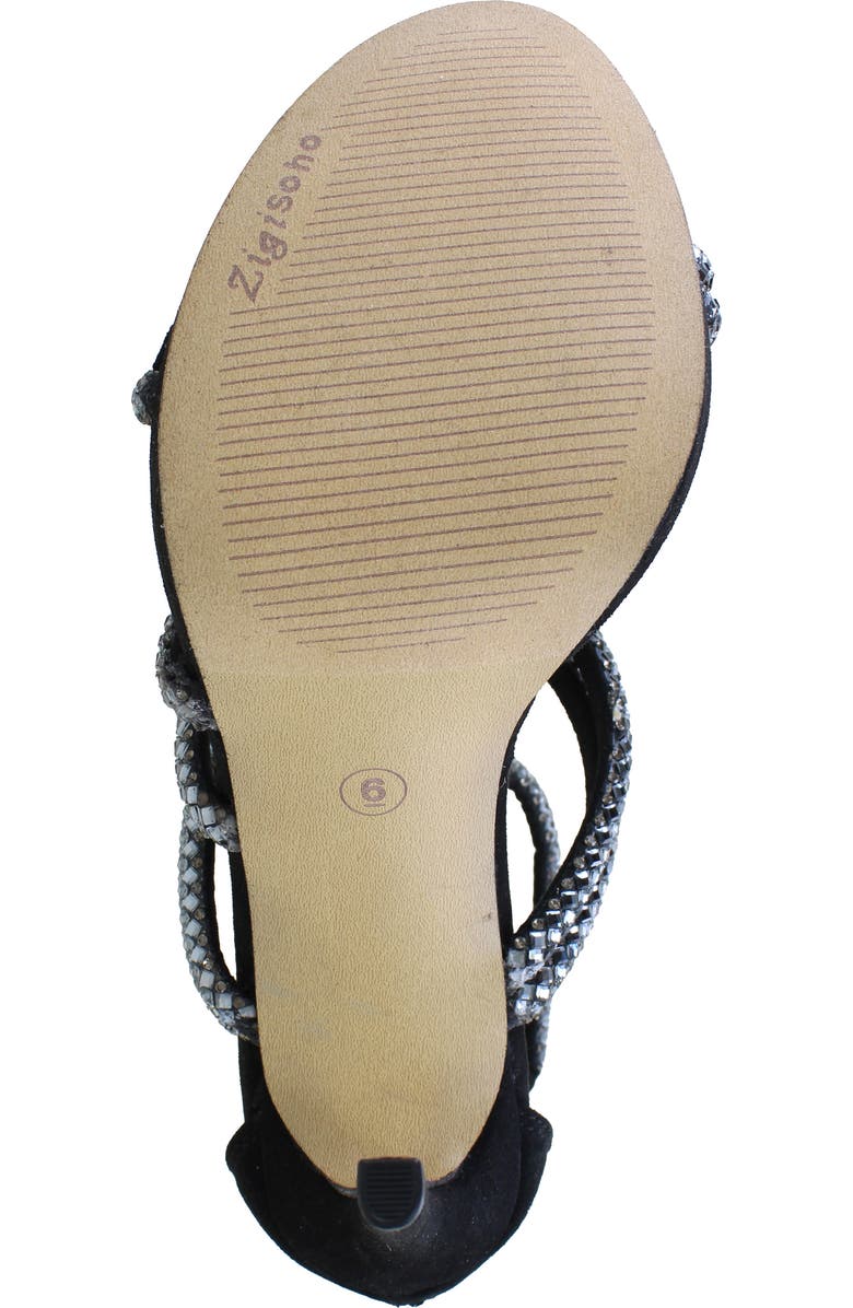 ZIGISOHO Rhinestone Strappy Stiletto Sandal, Alternate, color, Black Suedette