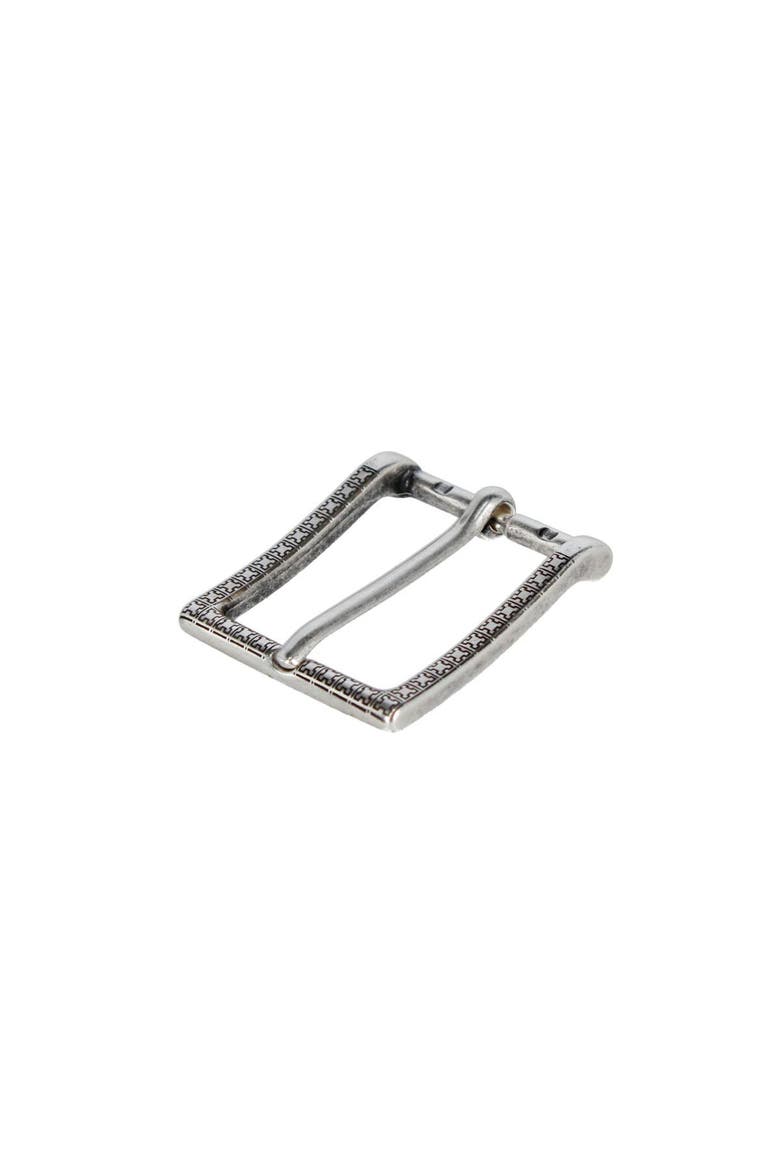 30mm Lasered Patterned Solid Brass Italian Harness Belt Buckle, Alternate, color, English Silver