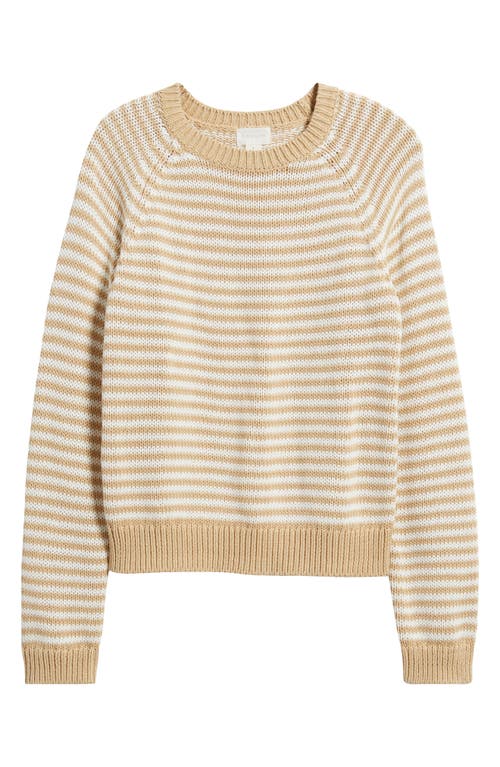 Caslonr Caslon(r) Stripe Pima Cotton Sweater In Tan- Ivory Emily Stripe