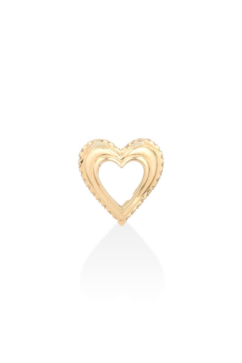 Groovy Heart Diamond Pavé Pendant Charm, Alternate, color, YELLOW GOLD