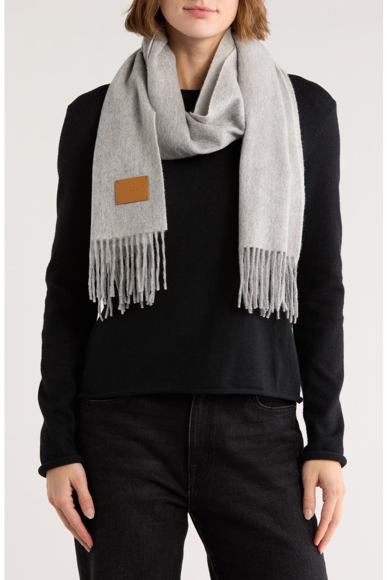 Wool & Cashmere Fringe Scarf, Main, color, GREY