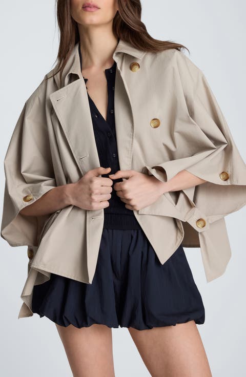 Notch Collar Trench Cape