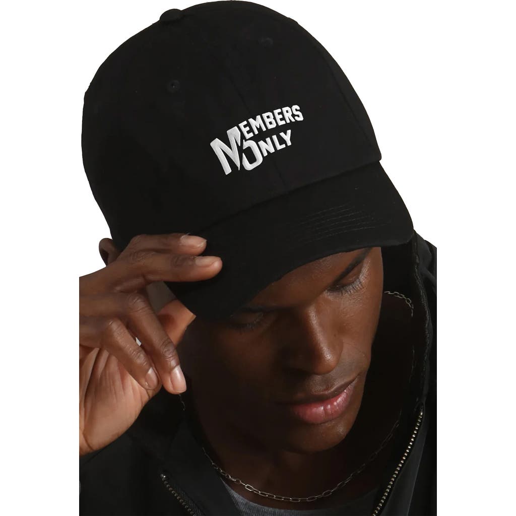 Members Only Washed Baseball Cap In Black