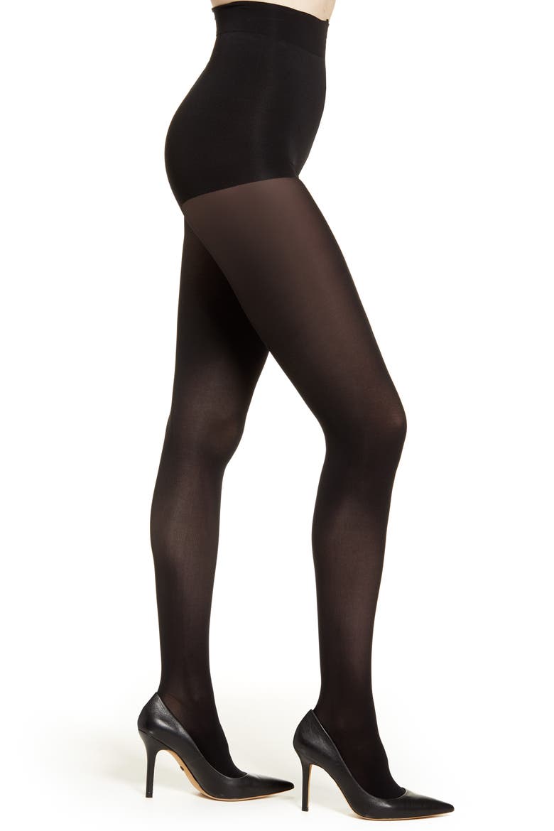 Perfectly Opaque Tights, Main, color, BLACK