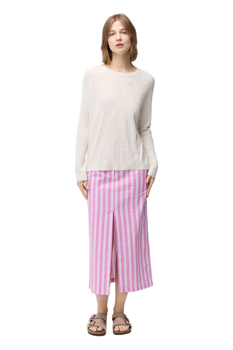 Silk Cashmere Textured Sweater, Alternate, color, whisper white