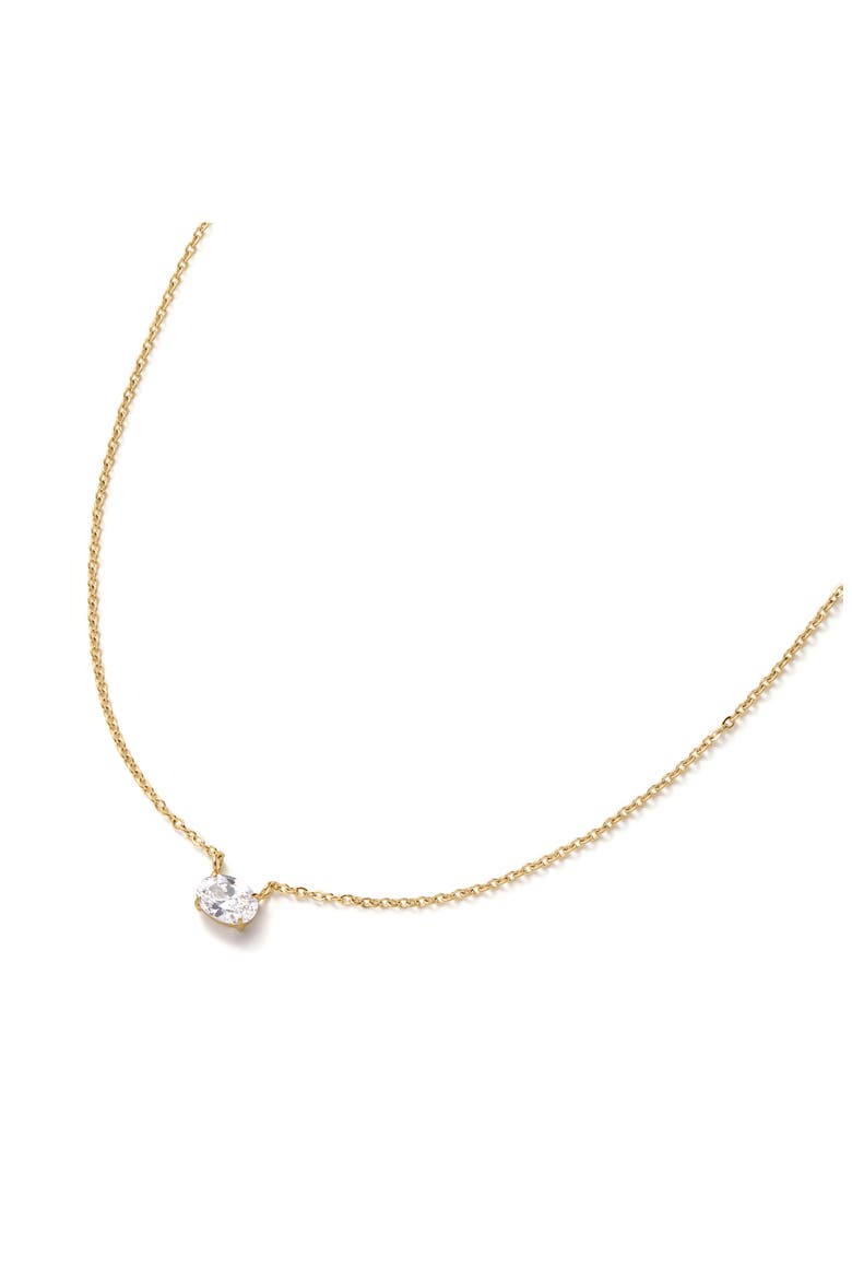 Oval Solitaire Necklace, Alternate, color, GOLD