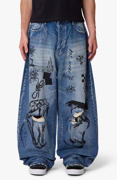 Mega Baggy Sketch Denim Jeans