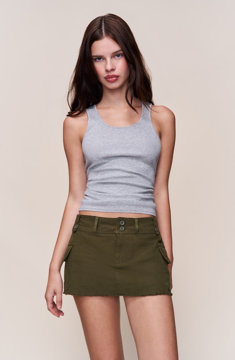 Guizio Jude Cargo Mini Skirt, Alternate, color, Olive