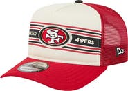 New Era Men's New Era Cream/Scarlet San Francisco 49ers Banner A-Frame 9FIFTY Trucker Snapback Hat