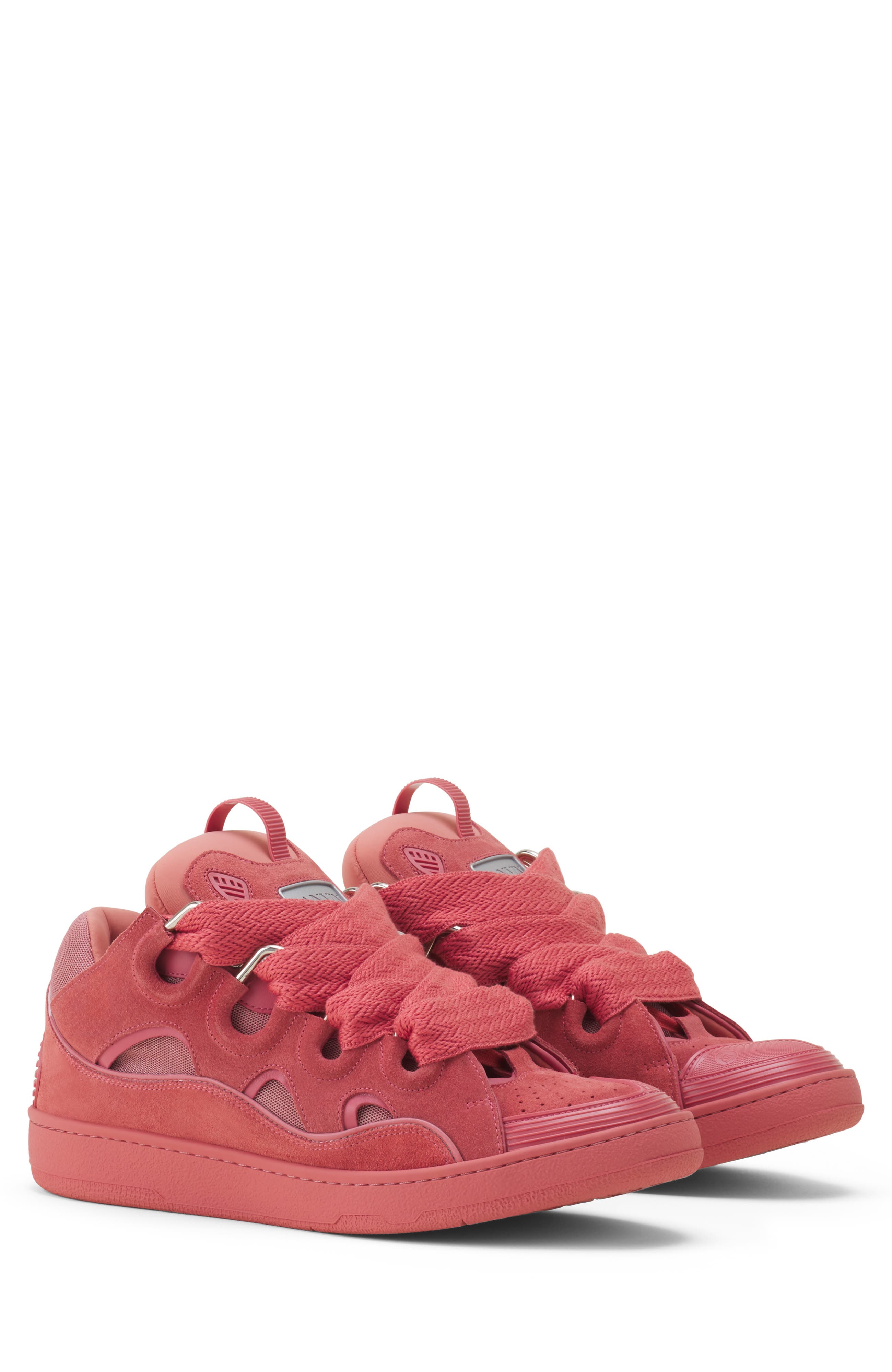 Lanvin Curb Monochrome Suede Sneakers, Alternate, color, Quartz