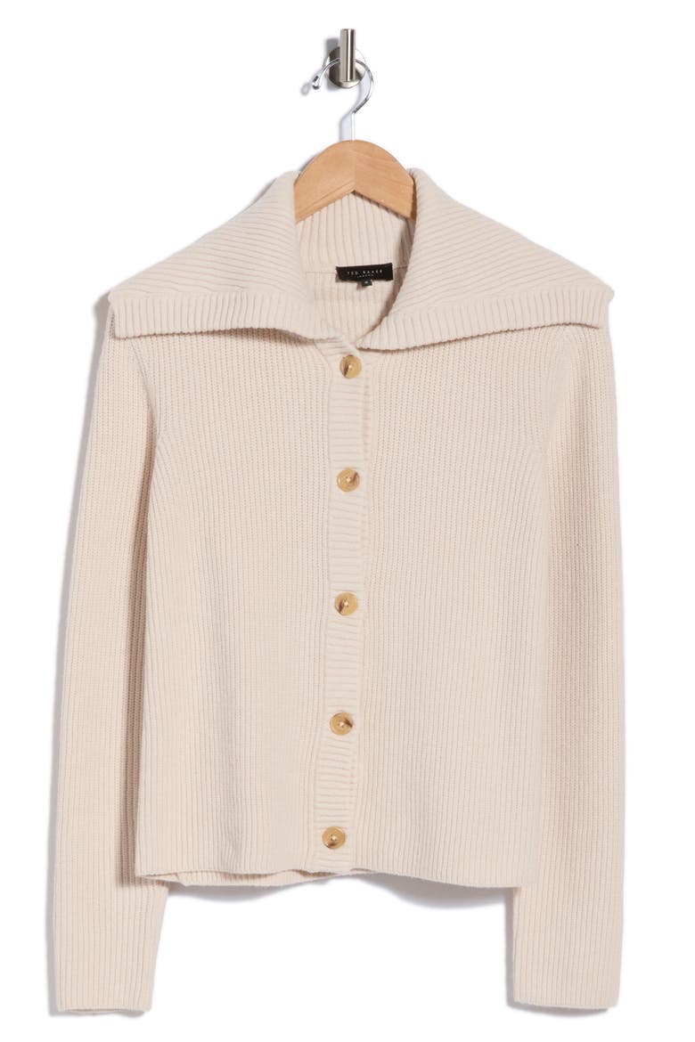 Sailor Collar Cardigan, Alternate, color, IVORY BLUSH