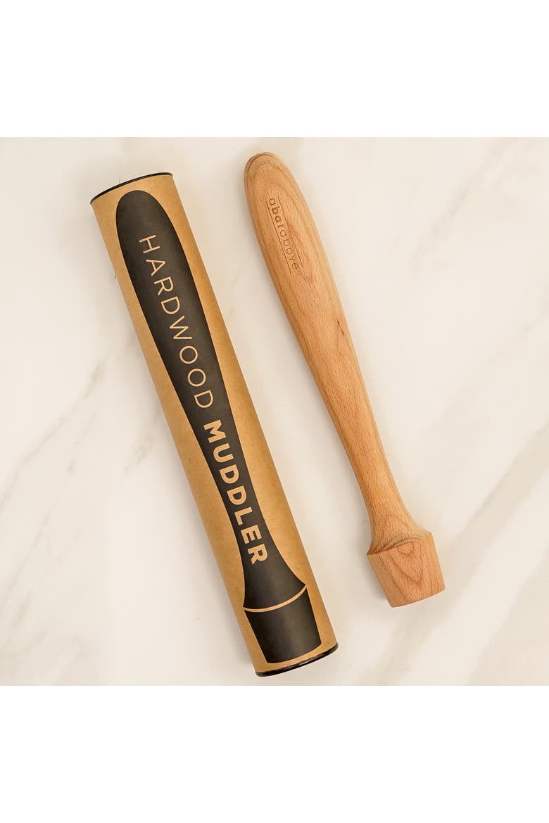 Wooden Cocktail Muddler, Alternate, color, Natural