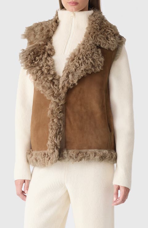 Kasia Reversible Genuine Shearling Vest