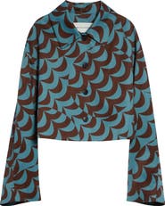 Dries Van Noten Moon Print Bell Sleeve Jacket