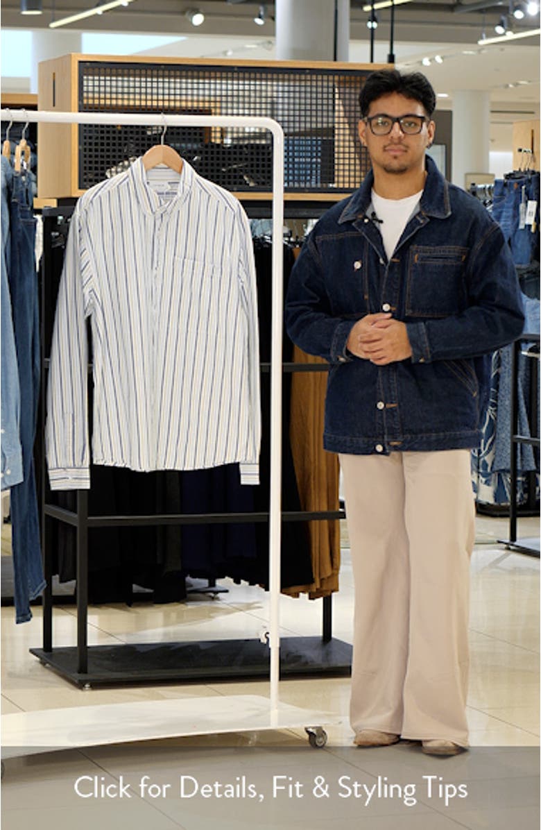 Relaxed Fit Stripe Cotton Button-Down Oxford Shirt, sales video thumbnail