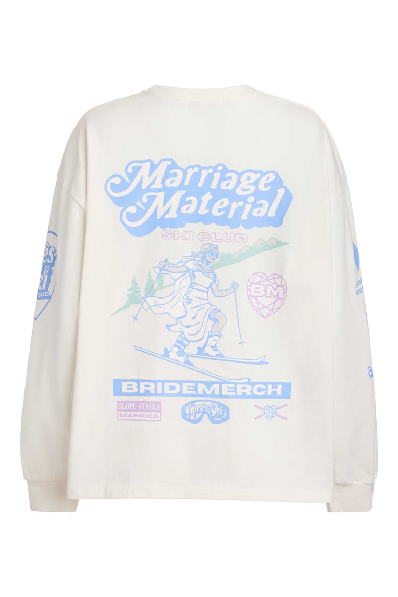 Marriage Material Collection Ski Club L/S Crew, Main, color, White