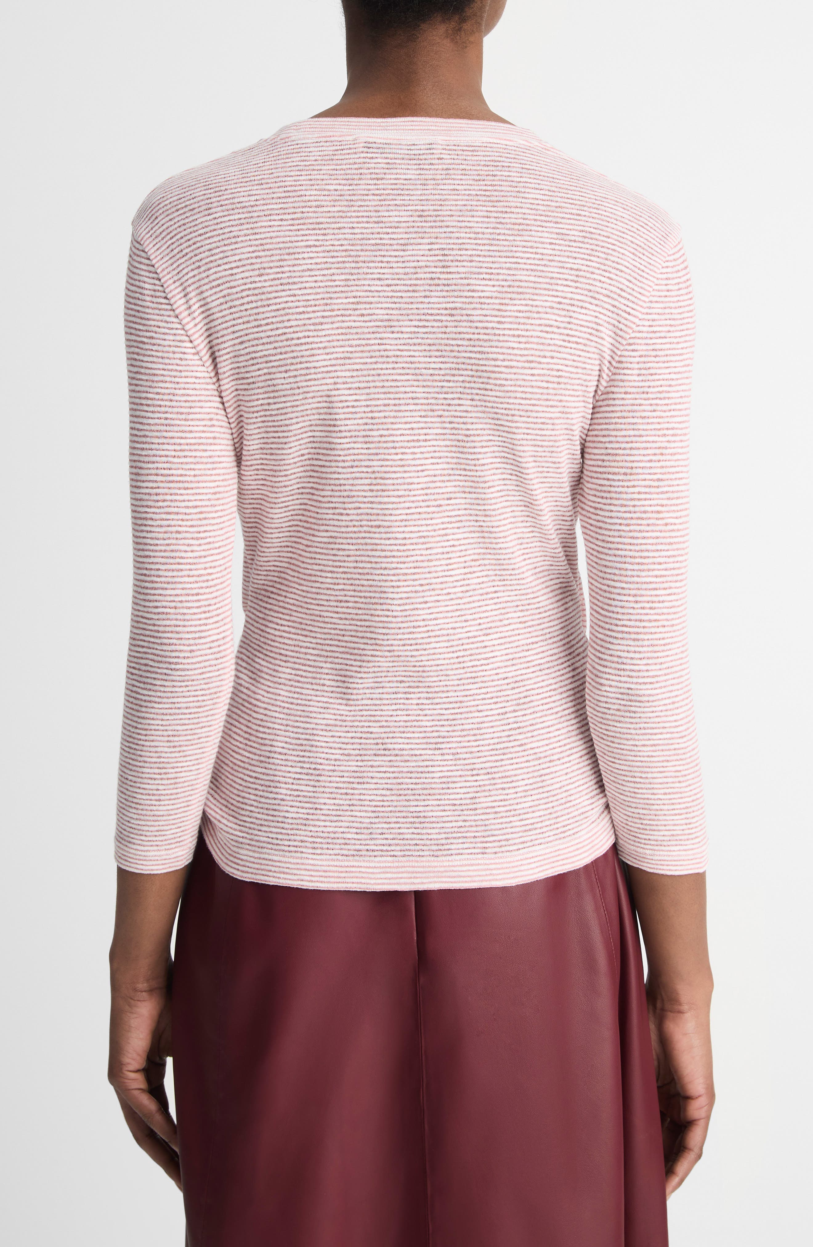 Microstripe Three-Quarter Sleeve T-Shirt - image 2