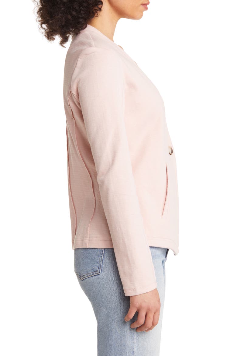 One-Button Knit Blazer, Alternate, color, PINK SMOKE