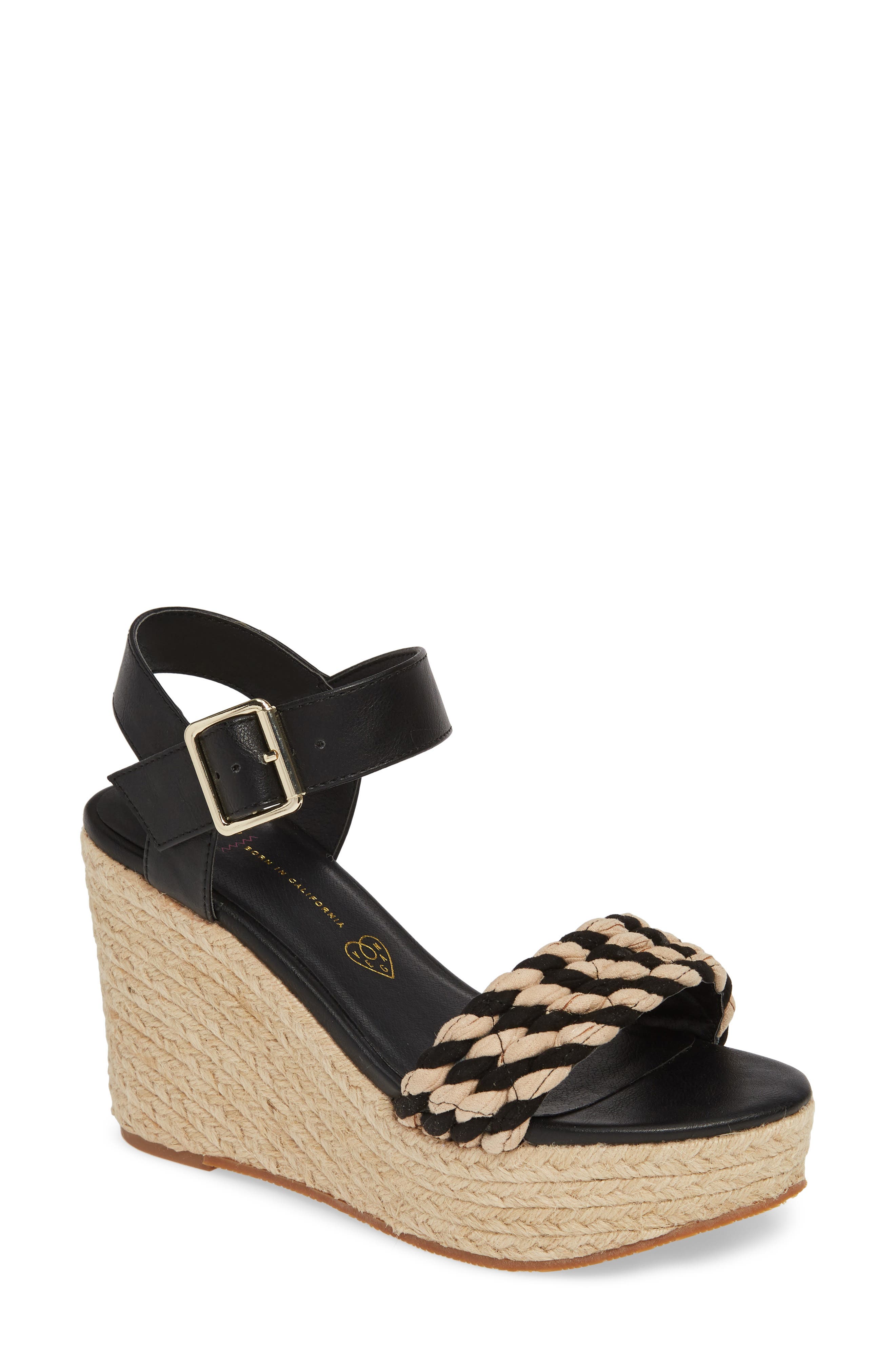 BC Footwear Dew Drops Vegan Espadrille Wedge Sandal, Main, color, 