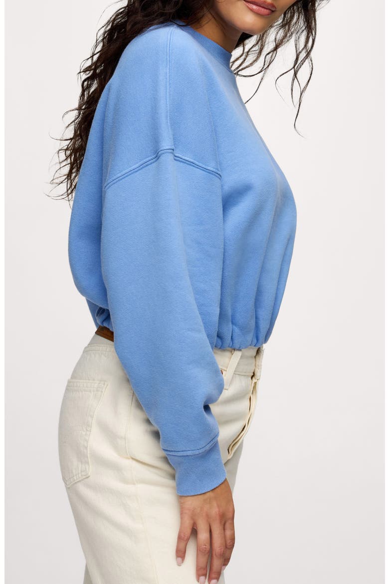 Cinch Waist Fleece Sweatshirt, Alternate, color, HARBOR
