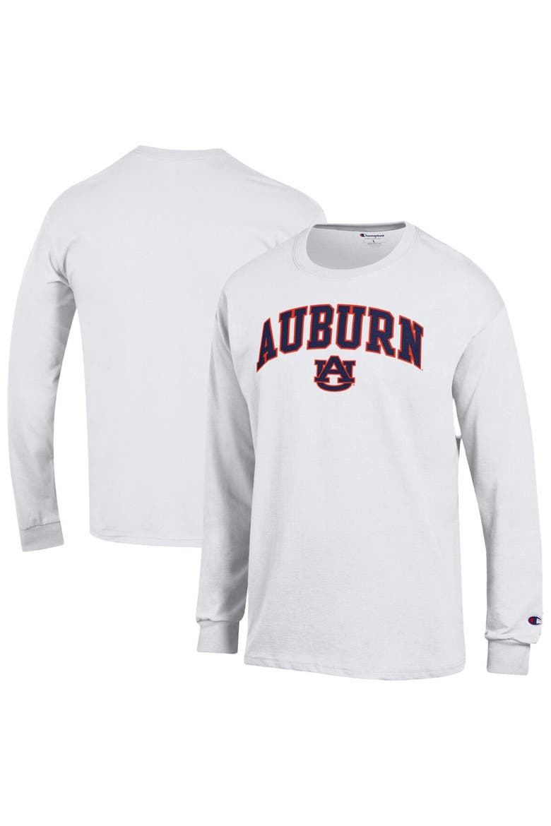 Men's Champion  White Auburn Tigers Arch Over Logo Long Sleeve T-Shirt, Main, color, White