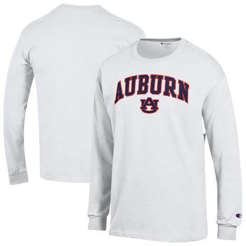 Men's Champion  White Auburn Tigers Arch Over Logo Long Sleeve T-Shirt