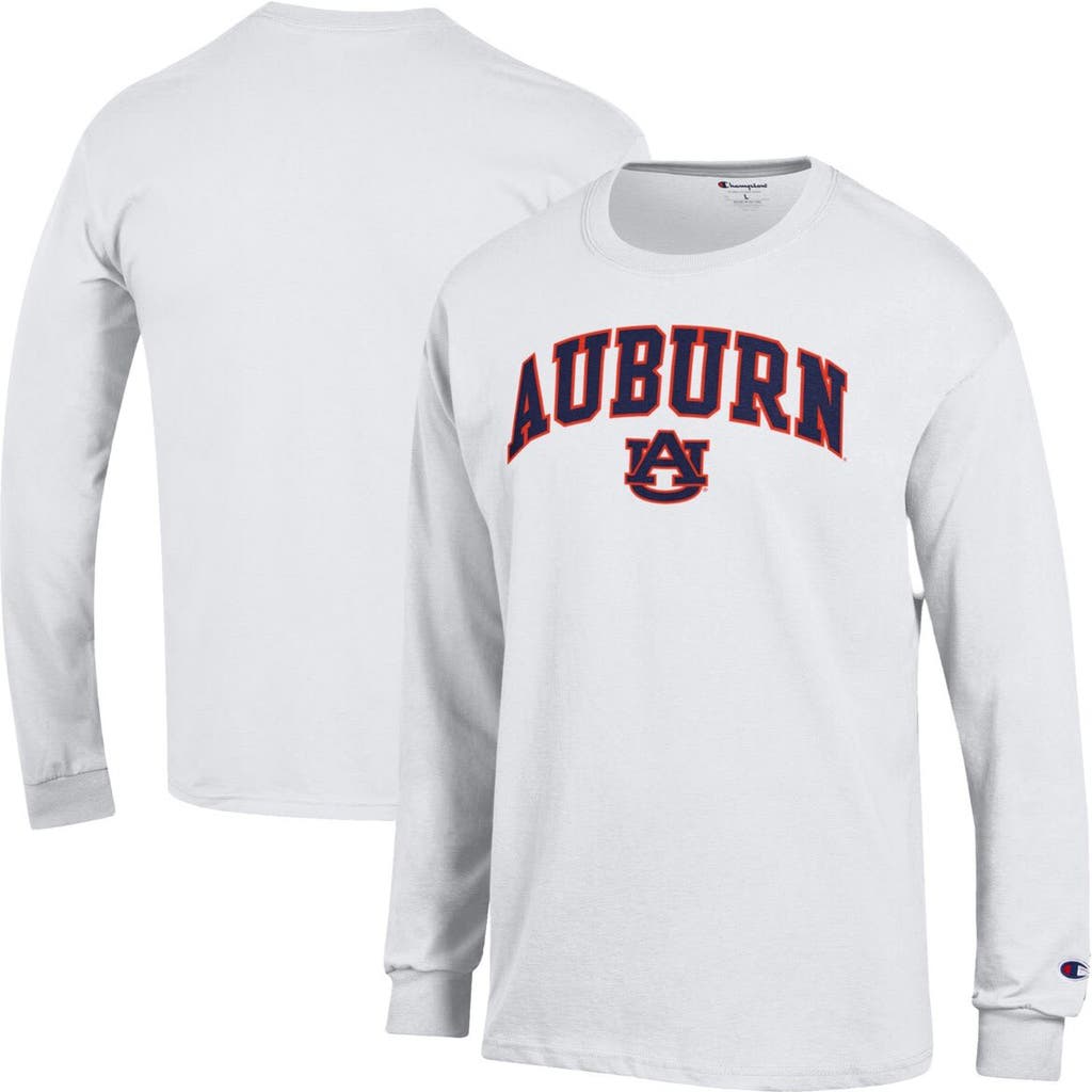 Champion White Auburn Tigers Arch Over Logo Long Sleeve T-shirt