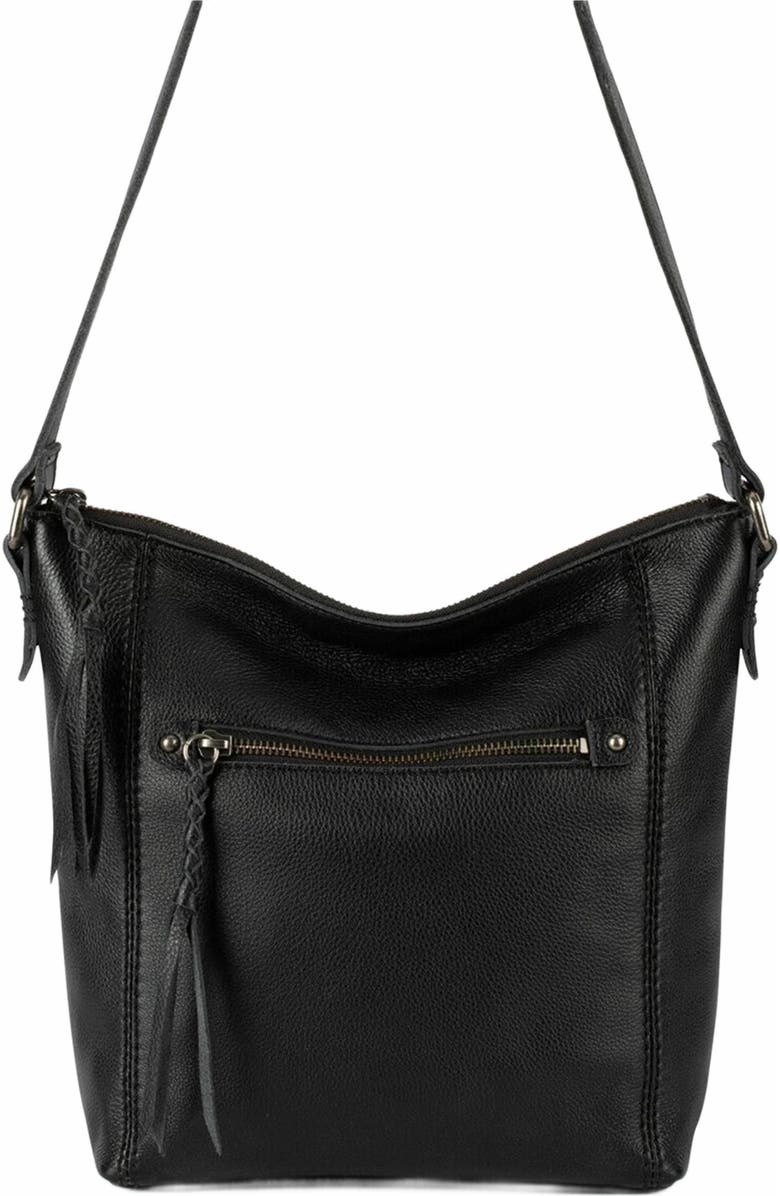 The Sak Ashland Leather Crossbody Bag, Alternate, color, Black