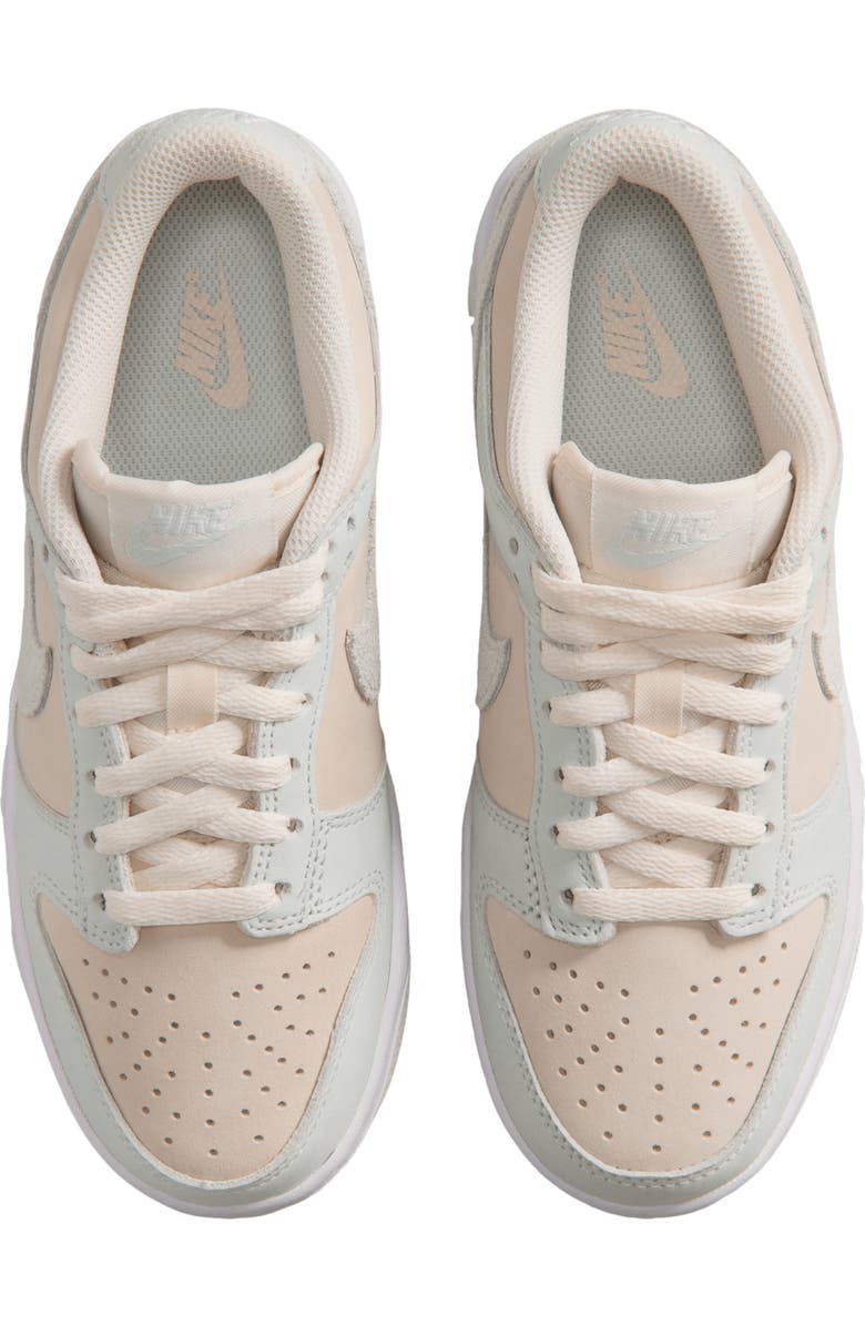 Nike Kids' Dunk Low Basketball Sneaker, Alternate, color, Chalk/ White/ Barely Green